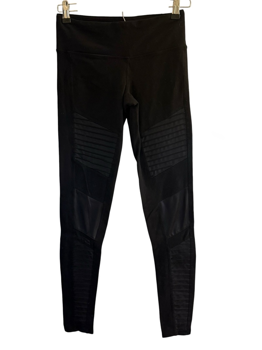 Alo Yoga Women’s Size Small Black Moto Leggings Active Hiking Gym Outdoors